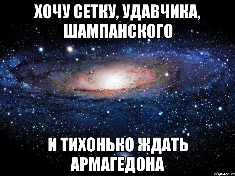 хочу сетку, удавчика, шампанского и тихонько ждать армагедона, Мем Вселенная