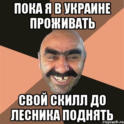 Пока я в Украине проживать Свой скилл до Лесника поднять, Мем Я твой дом труба шатал