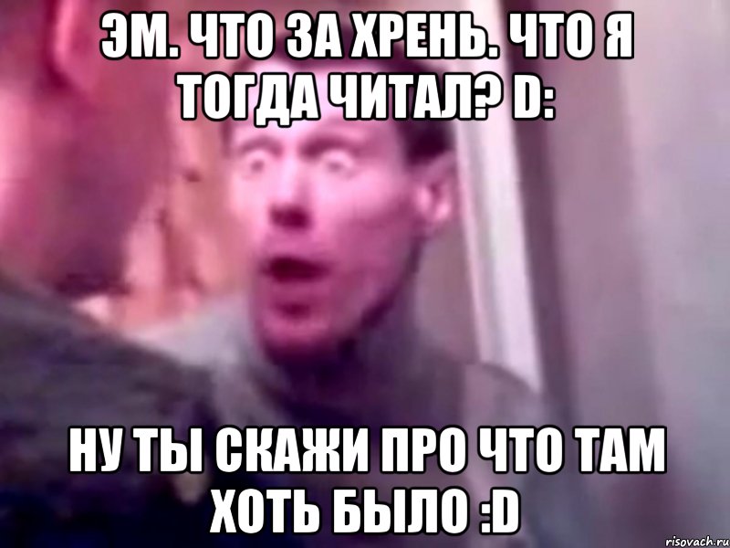 Эм. Что за хрень. Что я тогда читал? D: Ну ты скажи про что там хоть было :D, Мем Запили