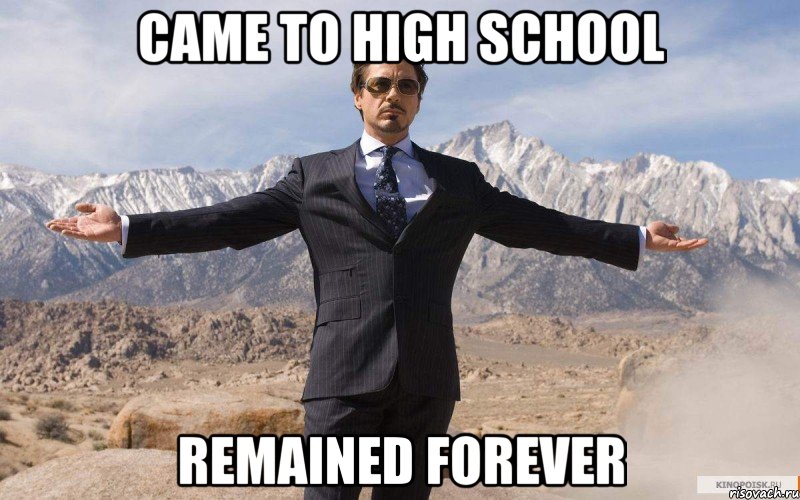 Came to High School Remained forever, Мем железный человек