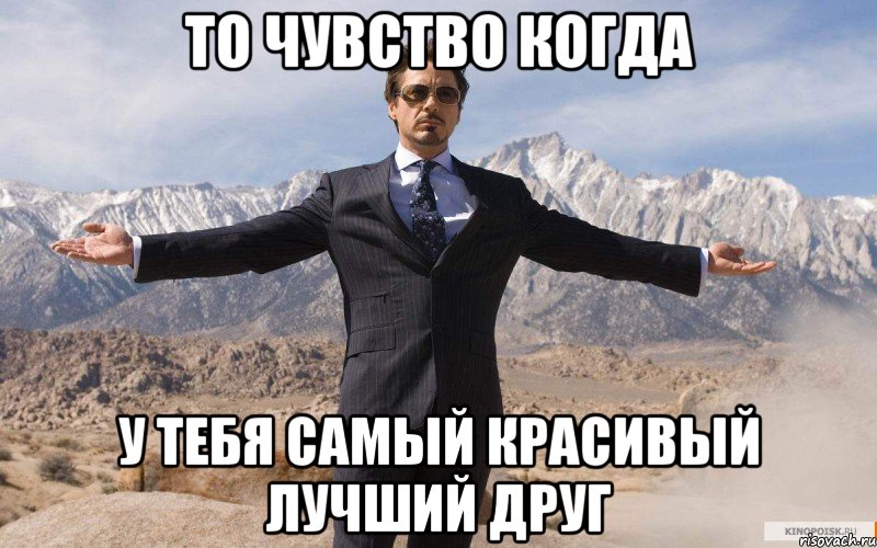 ТО ЧУВСТВО КОГДА У ТЕБЯ САМЫЙ КРАСИВЫЙ ЛУЧШИЙ ДРУГ, Мем железный человек