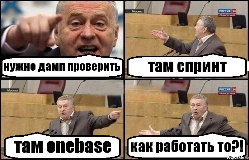 нужно дамп проверить там спринт там onebase как работать то?!, Комикс Жириновский