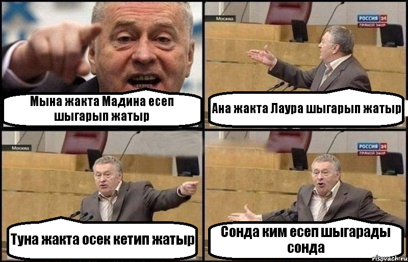 Мына жакта Мадина есеп шыгарып жатыр Ана жакта Лаура шыгарып жатыр Туна жакта осек кетип жатыр Сонда ким есеп шыгарады сонда, Комикс Жириновский