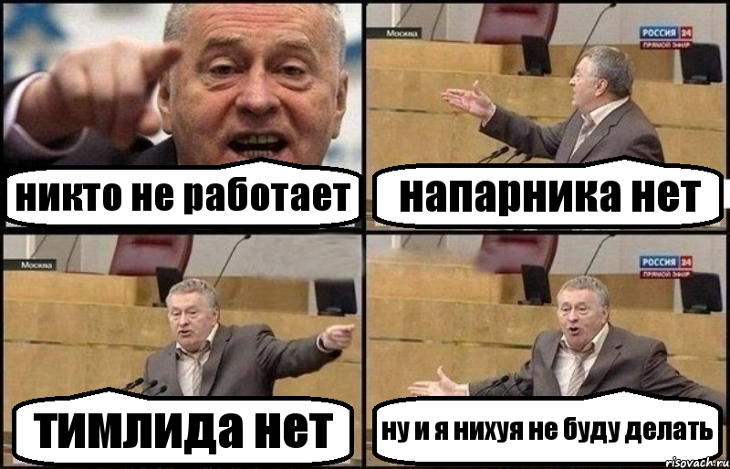 никто не работает напарника нет тимлида нет ну и я нихуя не буду делать, Комикс Жириновский