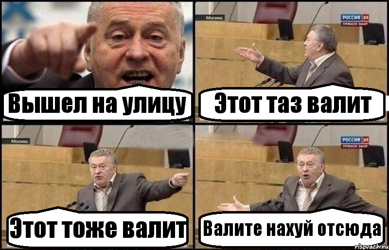 Вышел на улицу Этот таз валит Этот тоже валит Валите нахуй отсюда, Комикс Жириновский