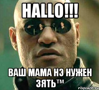 HALLO!!! Ваш мама нэ нужен Зять™, Мем  а что если я скажу тебе