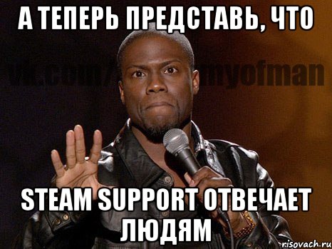 А теперь представь, что steam support отвечает людям, Мем  А теперь представь