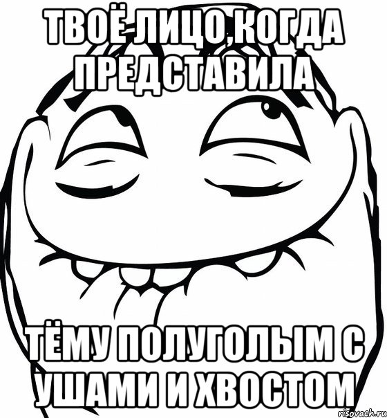 Твоё лицо,когда представила Тёму полуголым с ушами и хвостом, Мем  аааа