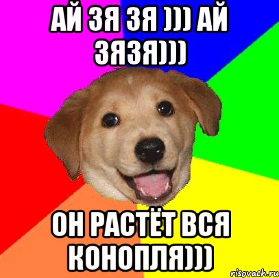 Ай зя зя ))) Ай зязя))) Он растёт вся конопля))), Мем Advice Dog