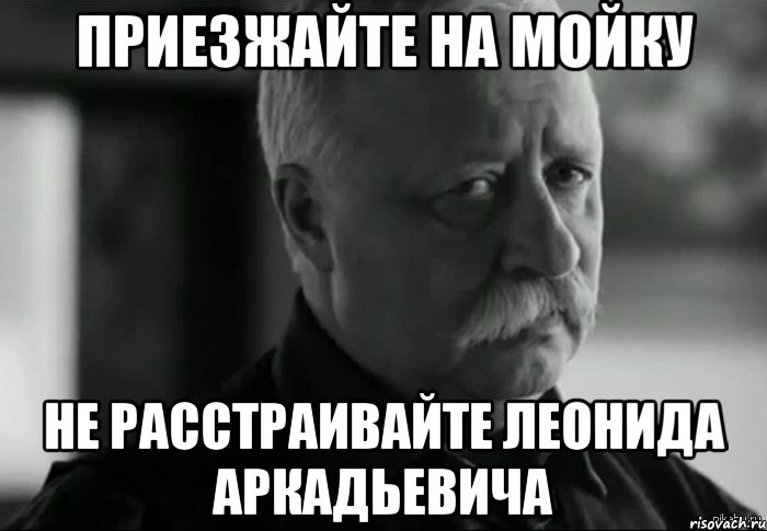 Приезжайте на мойку Не расстраивайте Леонида Аркадьевича, Мем Не расстраивай Леонида Аркадьевича