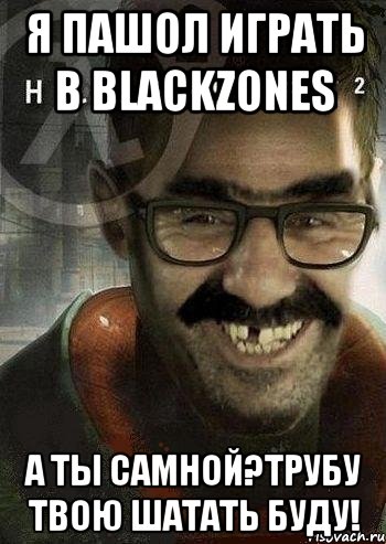 Я пашол играть в BlackZones А ты самной?Трубу твою шатать буду!, Мем Ашот Фримэн