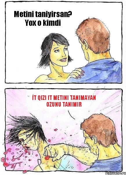 Metini taniyirsan? Yox o kimdi İt qizi it Metini tanimayan ozunu tanimir, Комикс Бей бабу по ебалу