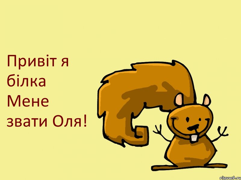 Привіт я білка Мене звати Оля!, Комикс  белка