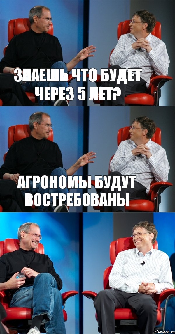 Знаешь что будет через 5 лет? Агрономы будут востребованы , Комикс Стив Джобс и Билл Гейтс (3 зоны)