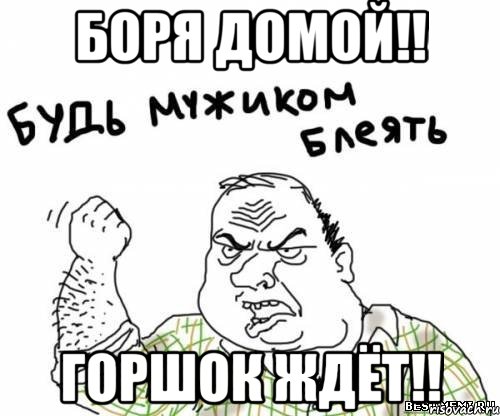 Боря домой!! Горшок ждёт!!, Мем блять