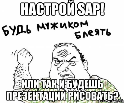 Настрой SAP! Или так и будешь презентации рисовать?, Мем блять