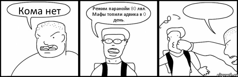 Кома нет Режим паранойи 80 лвл. Мафы топили адвика в 0 день. , Комикс Быдло и школьник