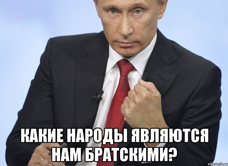  Какие народы являются нам братскими?, Мем Путин показывает кулак