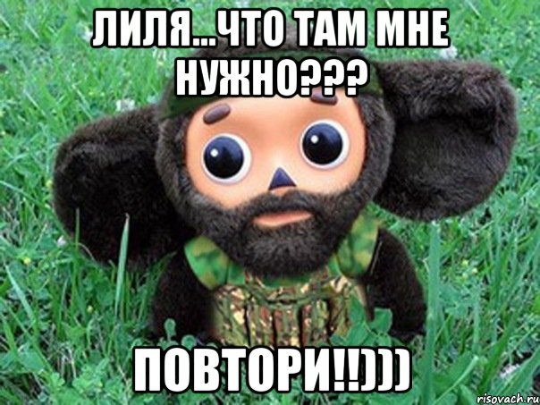 Лиля...что там мне нужно??? ПОВТОРИ!!))), Мем Чебурашка