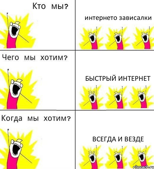 интернето зависалки быстрый интернет всегда и везде, Комикс Что мы хотим