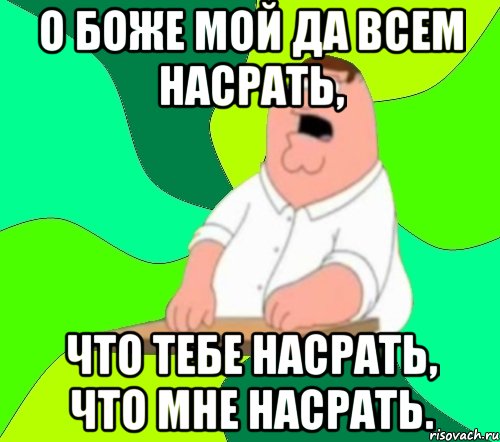 О БОЖЕ МОЙ ДА ВСЕМ НАСРАТЬ, ЧТО ТЕБЕ НАСРАТЬ, ЧТО МНЕ НАСРАТЬ., Мем  Да всем насрать (Гриффин)