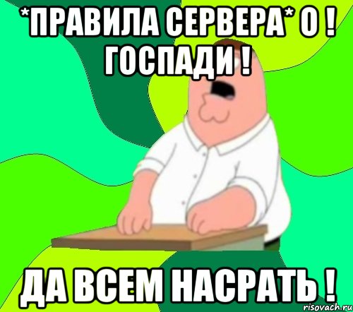 *Правила сервера* о ! Госпади ! Да всем насрать !