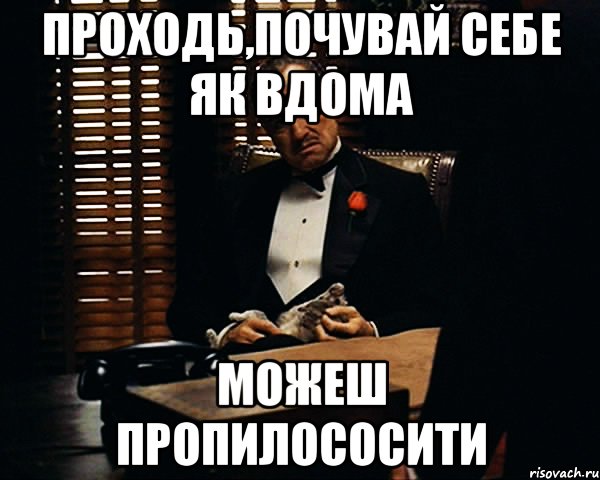 проходь,почувай себе як вдома можеш пропилососити, Мем Дон Вито Корлеоне