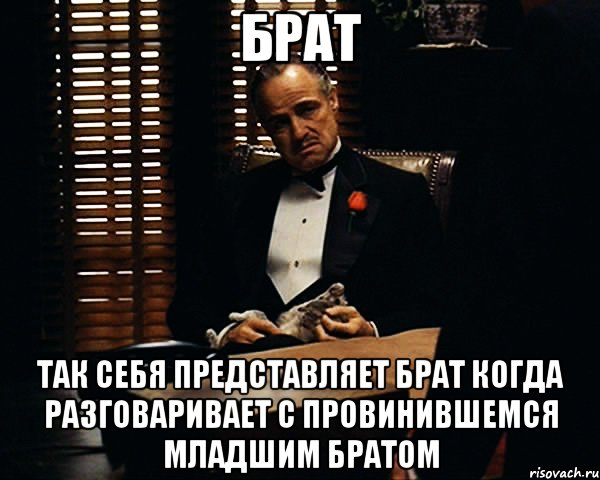 Брат Так себя представляет брат когда разговаривает с провинившемся младшим братом, Мем Дон Вито Корлеоне