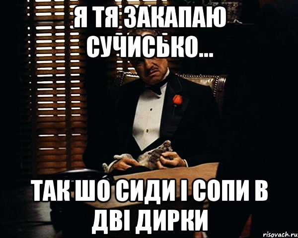 я тя закапаю сучисько... так шо сиди і сопи в дві дирки, Мем Дон Вито Корлеоне