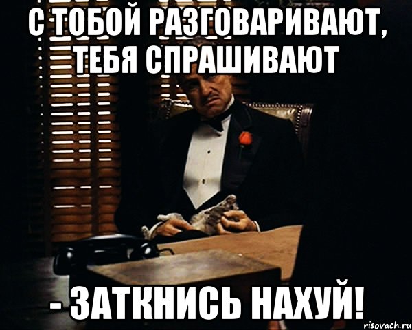 с тобой разговаривают, тебя спрашивают - заткнись нахуй!, Мем Дон Вито Корлеоне