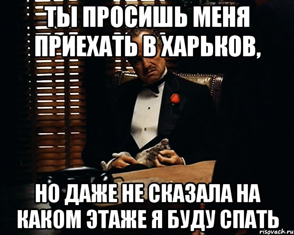 ты просишь меня приехать в харьков, но даже не сказала на каком этаже я буду спать, Мем Дон Вито Корлеоне