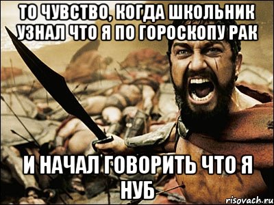 То чувство, когда школьник узнал что я по гороскопу рак И начал говорить что я нуб, Мем Это Спарта