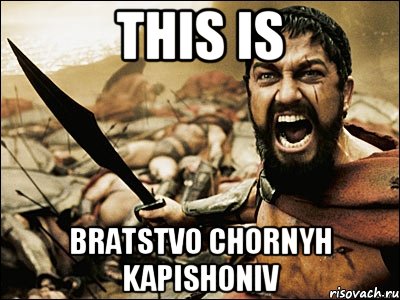 THIS IS BRATSTVO CHORNYH KAPISHONIV, Мем Это Спарта