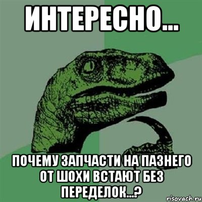 интересно... почему запчасти на пазнего от шохи встают без переделок...?, Мем Филосораптор