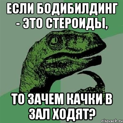 Если бодибилдинг - это стероиды, то зачем качки в зал ходят?, Мем Филосораптор