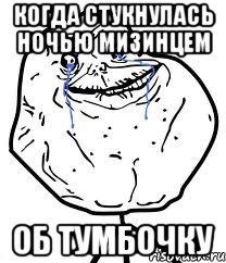 Когда стукнулась ночью мизинцем Об тумбочку, Мем Forever Alone