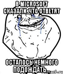 В Microsoft сказали, что ответят осталось немного подождать..., Мем Forever Alone