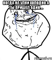 Когда на улки холодно а ты пришёл один ... , Мем Forever Alone