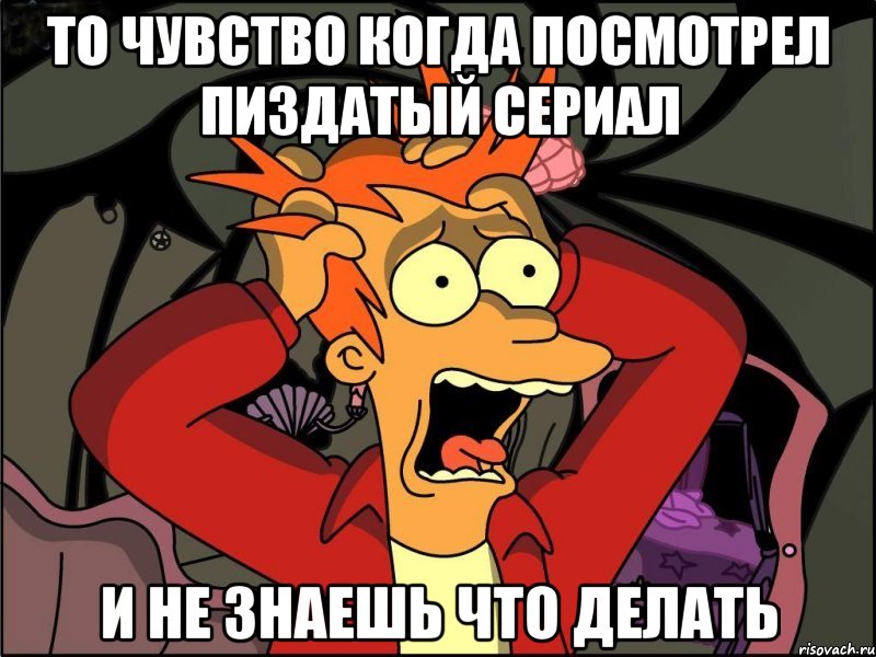 то чувство когда посмотрел пиздатый сериал и не знаешь что делать, Мем Фрай в панике