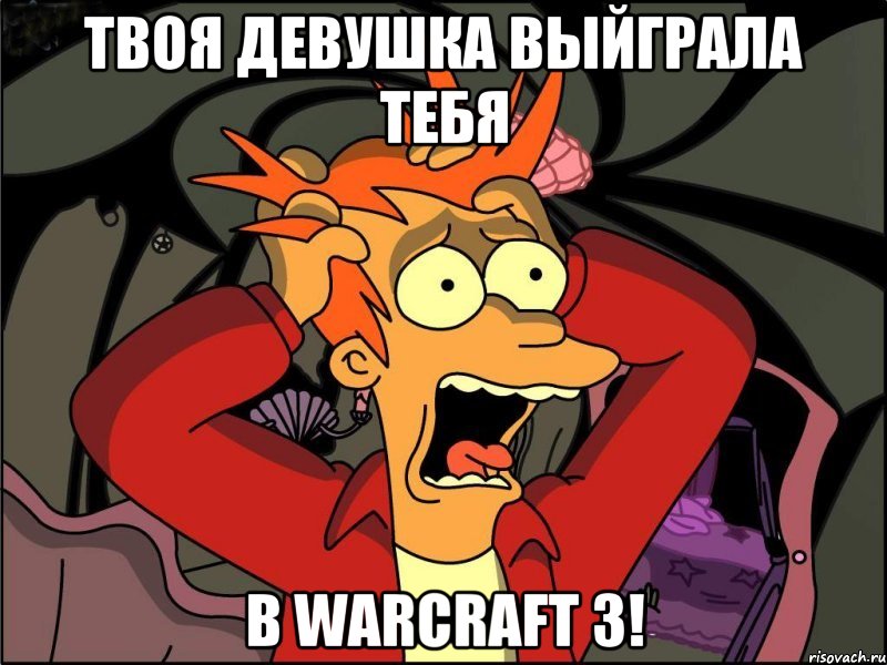 Твоя девушка выйграла тебя В Warcraft 3!, Мем Фрай в панике