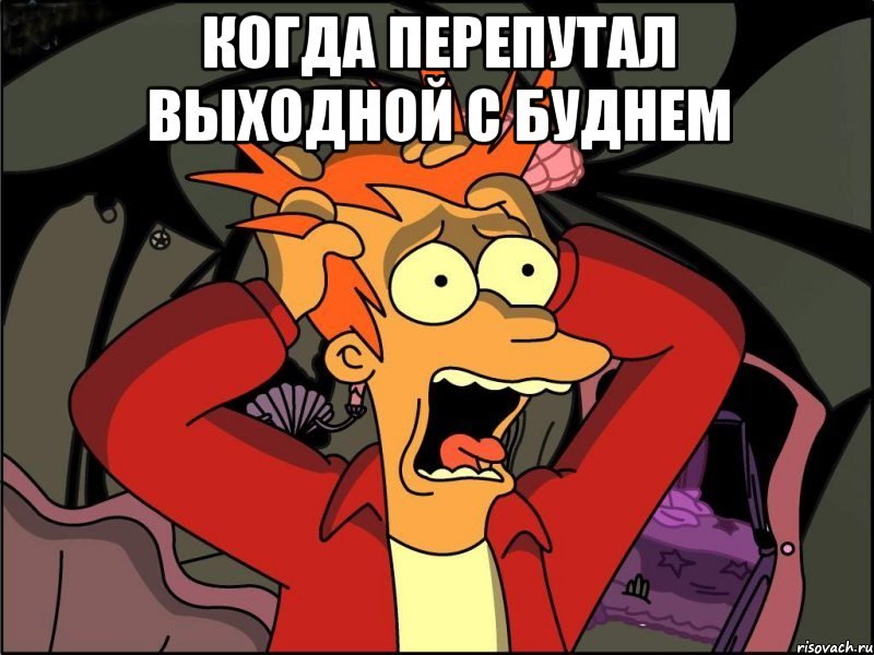 Когда перепутал выходной с буднем , Мем Фрай в панике