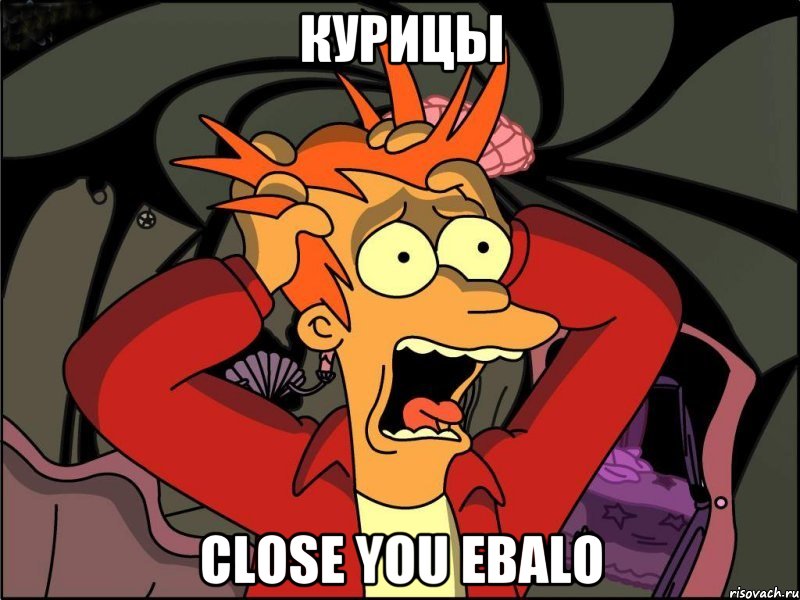 Курицы Close you ebalo, Мем Фрай в панике