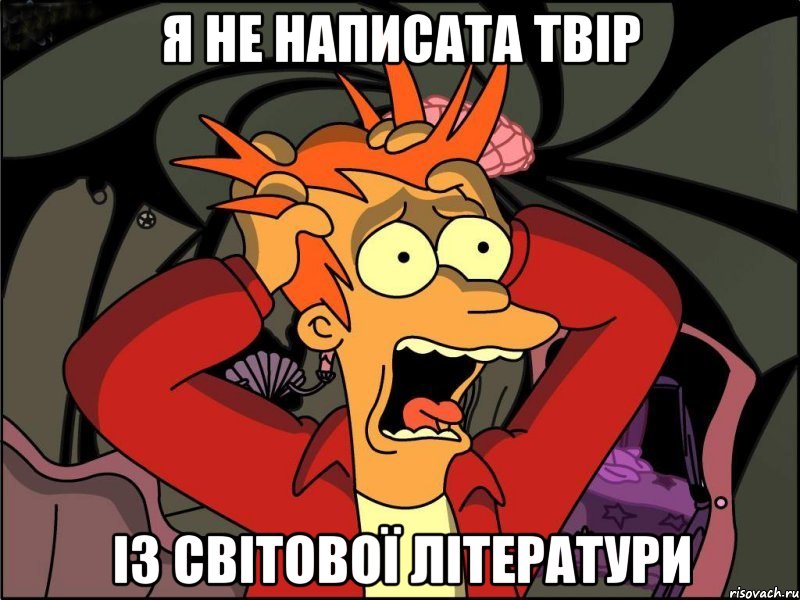 Я не написата твір із світової літератури, Мем Фрай в панике