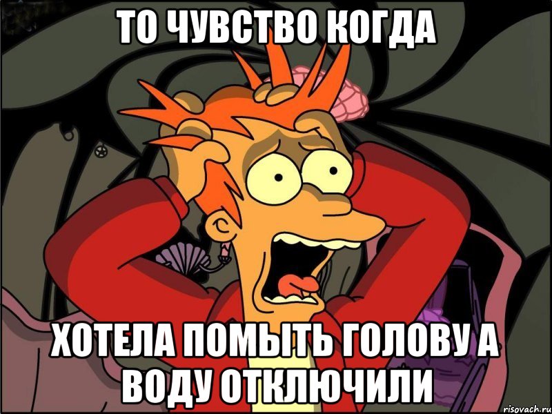 То чувство когда Хотела помыть голову а воду отключили, Мем Фрай в панике