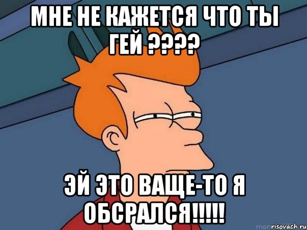 Мне не кажется что ты гей ???? Эй это ваще-то я обсрался!!!!!, Мем  Фрай (мне кажется или)