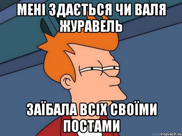 Мені здається чи Валя Журавель заїбала всіх своїми постами, Мем  Фрай (мне кажется или)