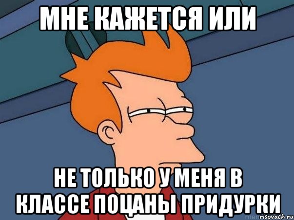 мне кажется или не только у меня в классе поцаны придурки, Мем  Фрай (мне кажется или)