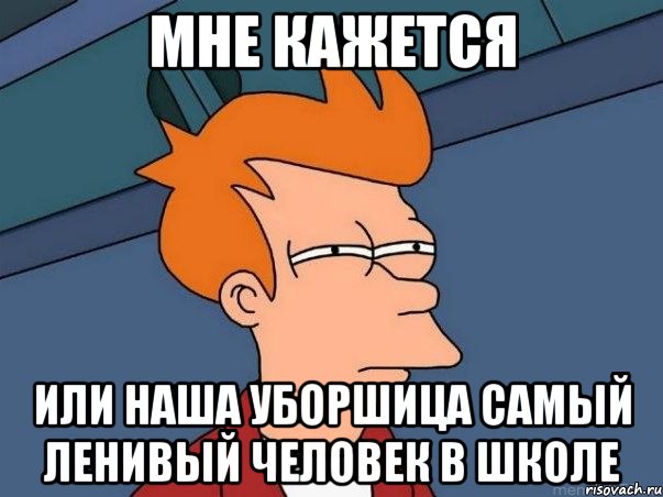 МНЕ КАЖЕТСЯ ИЛИ НАША УБОРШИЦА САМЫЙ ЛЕНИВЫЙ ЧЕЛОВЕК В ШКОЛЕ, Мем  Фрай (мне кажется или)