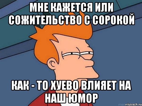 Мне кажется или сожительство с Сорокой как - то хуево влияет на наш юмор, Мем  Фрай (мне кажется или)