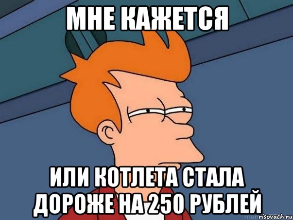 Мне кажется Или Котлета стала дороже на 250 рублей, Мем  Фрай (мне кажется или)